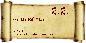 Reith Réka névjegykártya